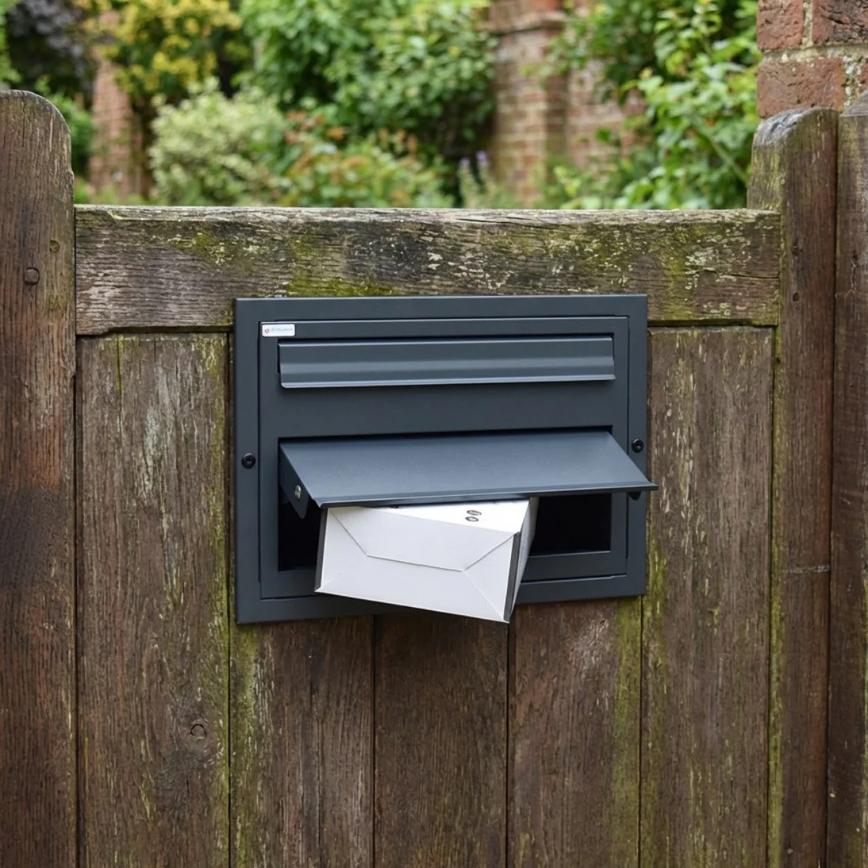 Outdoor Parcel Box for Gates & Fences – Rear Access – Sigma - Black - Image 4
