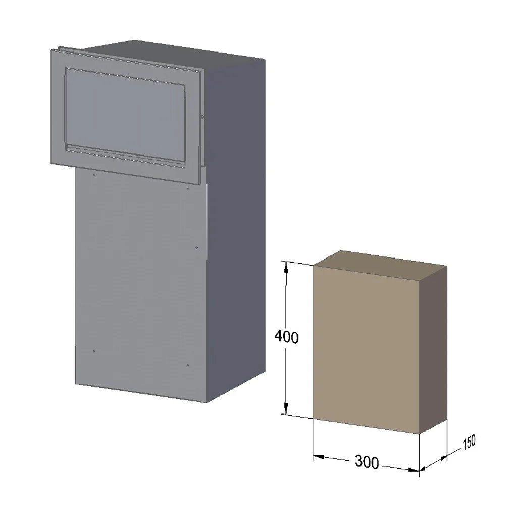 Outdoor Parcel Box for Gates & Fences – Rear Access – Sigma Paco VE2 - Black - Image 14