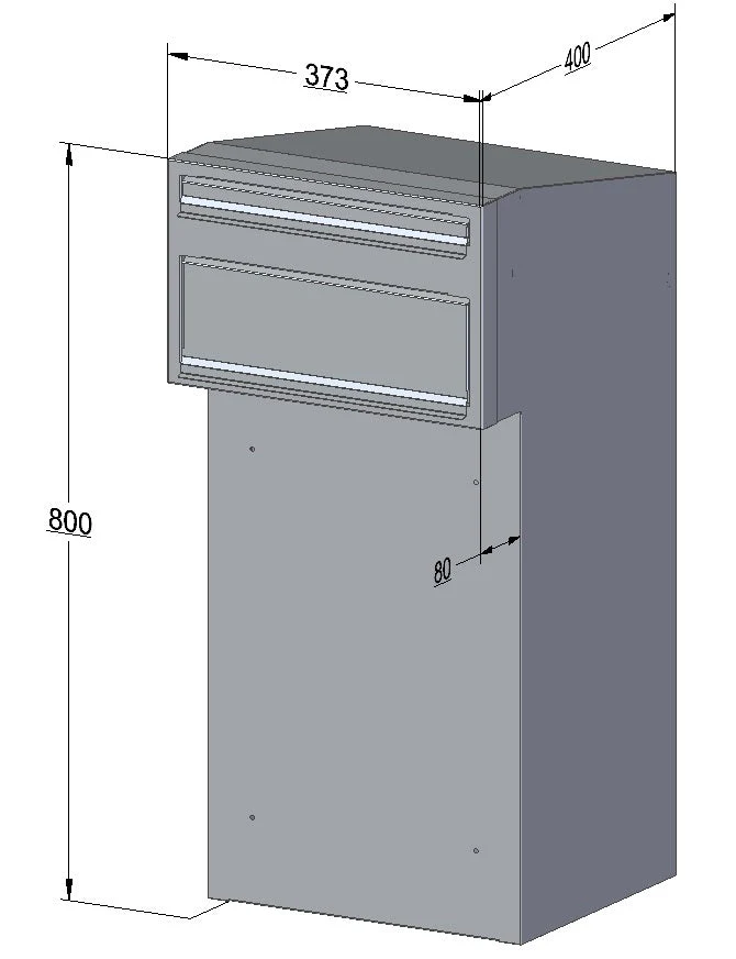 Outdoor Parcel Box for Gates & Fences – Rear Access – Sigma Stainless Steel Front - Image 3
