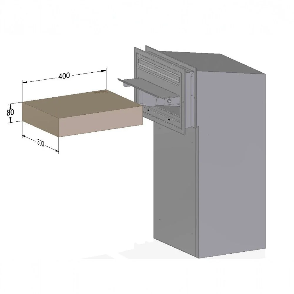 Outdoor Parcel Box for Gates & Fences – Rear Access – Sigma Stainless Steel Front - Image 5