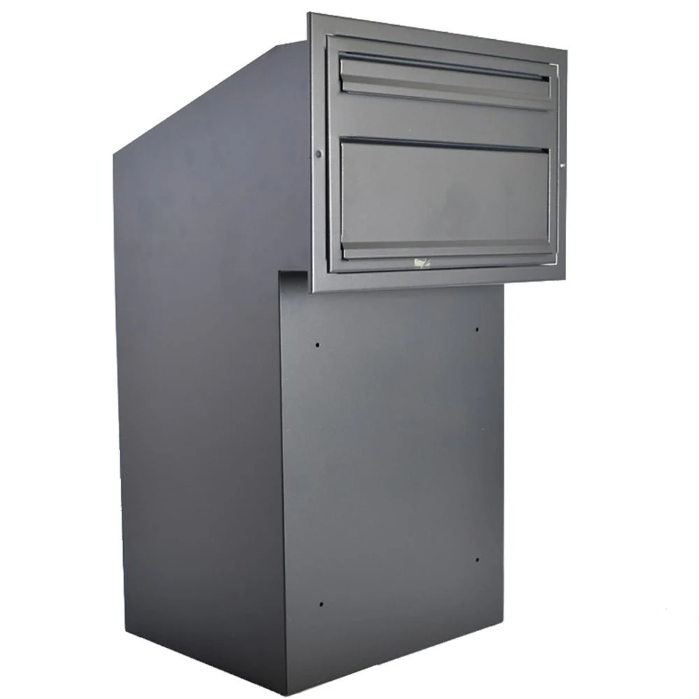 Outdoor Parcel Box for Gates & Fences – Rear Access – Sigma Stainless Steel Front - Black - Image 22