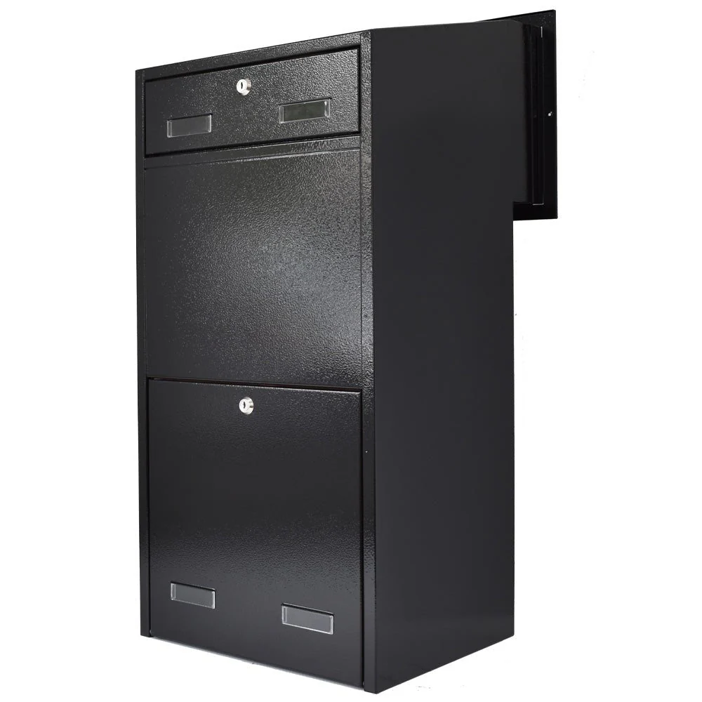 Outdoor Parcel Box for Gates & Fences – Rear Access – Sigma Stainless Steel Front - Black - Image 23