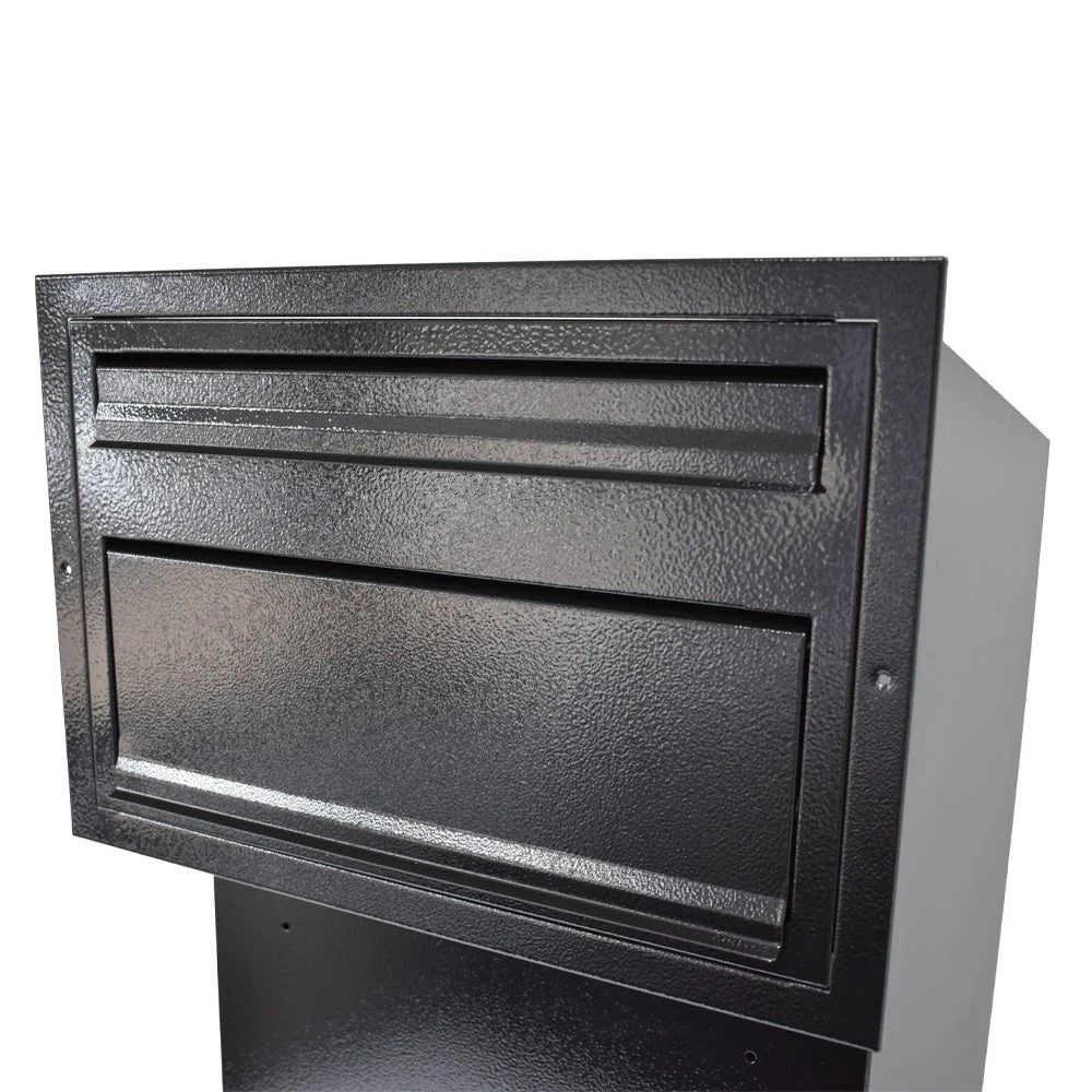 Outdoor Parcel Box for Gates & Fences – Rear Access – Sigma Stainless Steel Front - Black - Image 25