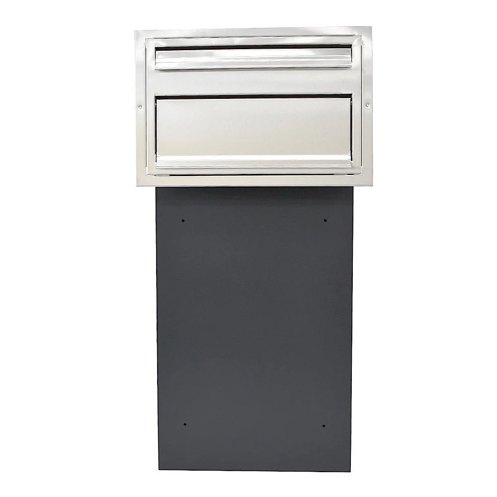 Outdoor Parcel Box for Gates & Fences – Rear Access – Sigma Stainless Steel Front - Black - Image 8