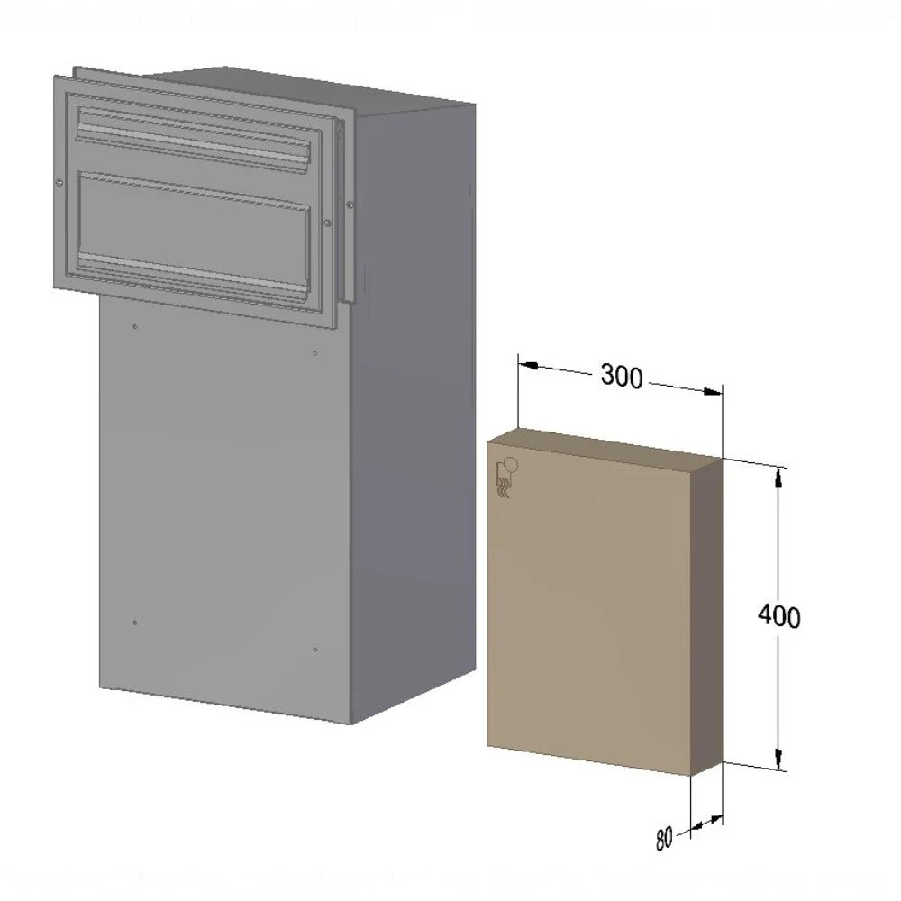 Outdoor Parcel Box for Gates & Fences – Rear Access – Sigma Stainless Steel Front - Dark Grey - Image 12