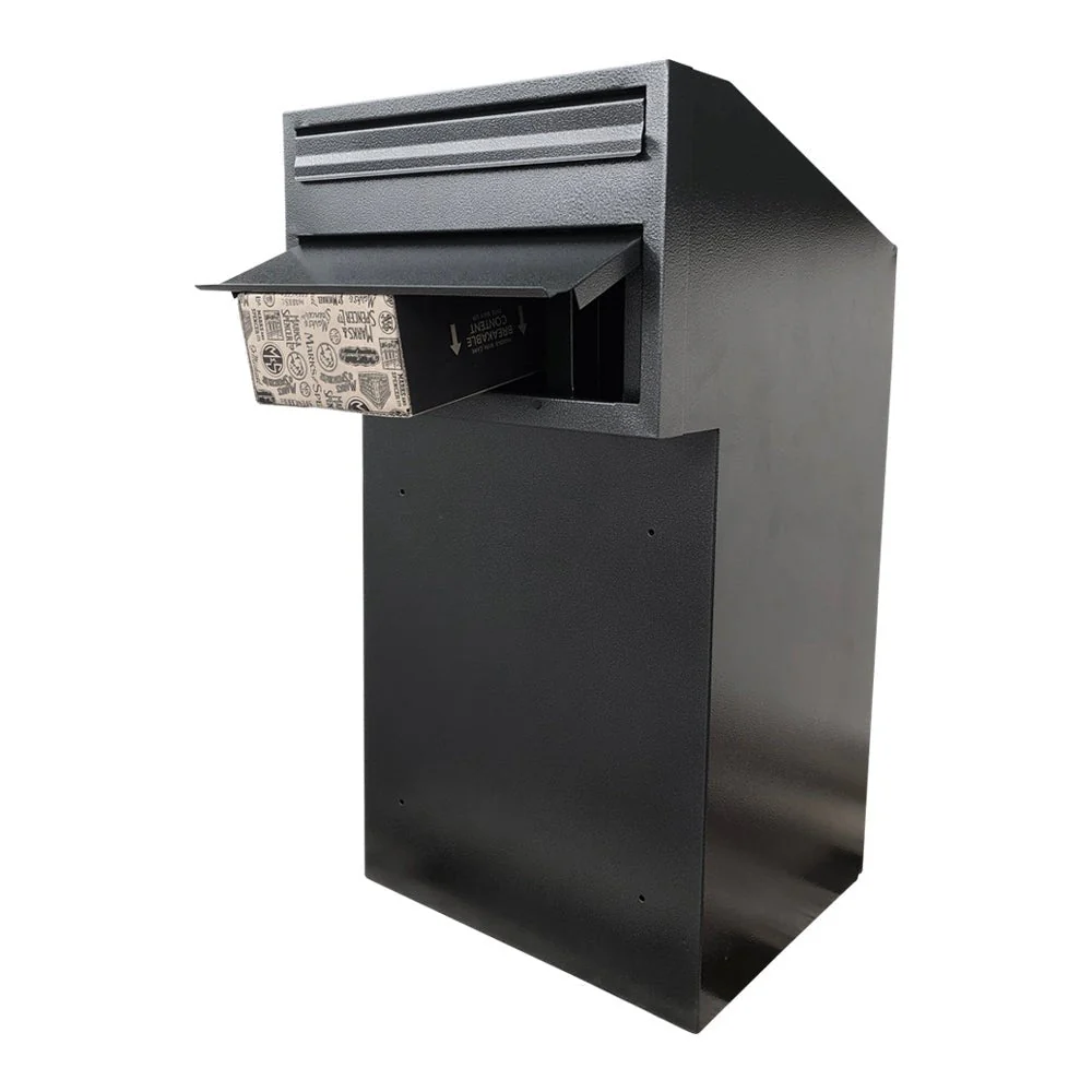 Outdoor Parcel Box for Gates & Fences – Rear Access – Sigma Stainless Steel Front - Dark Grey - Image 15
