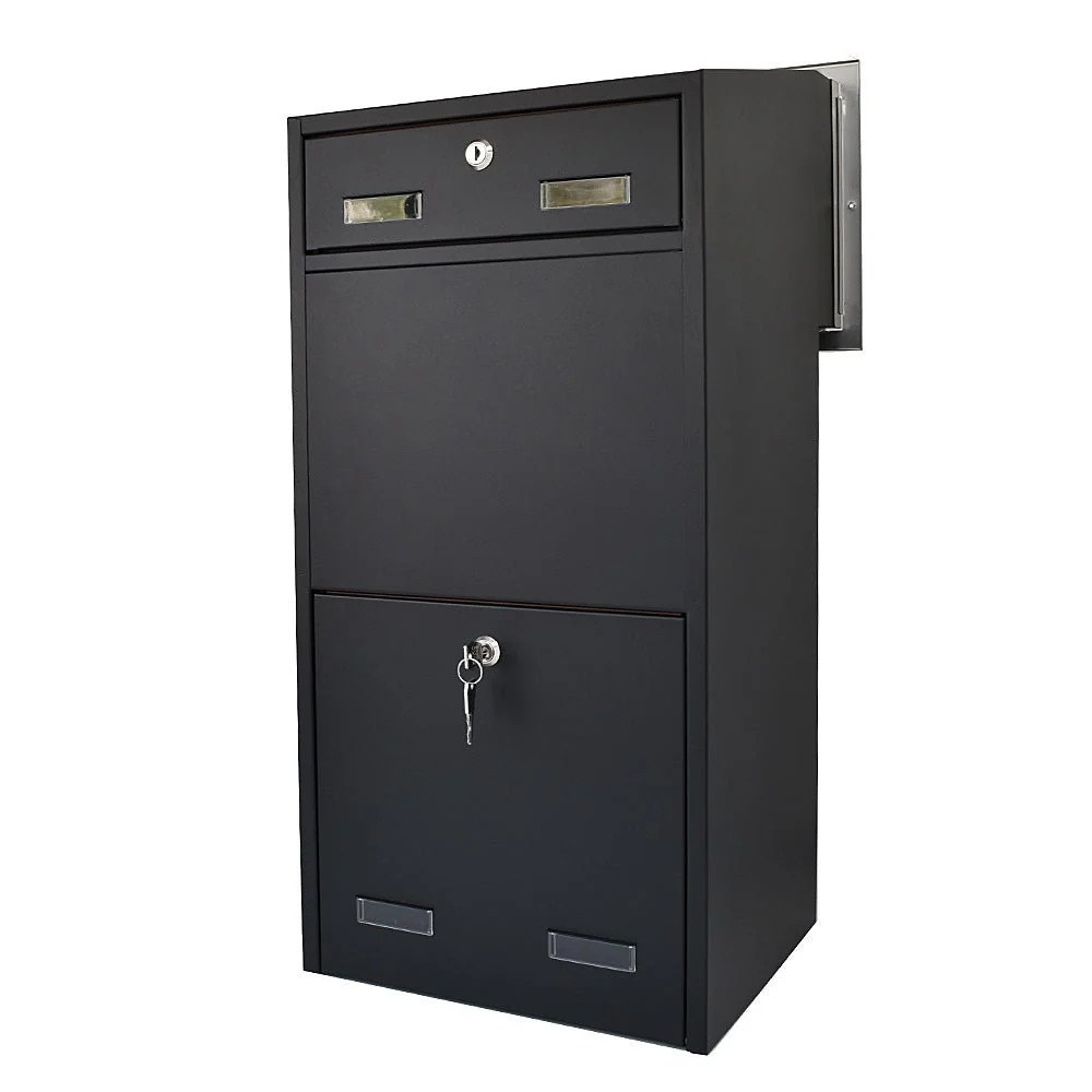 Outdoor Parcel Box for Gates & Fences – Rear Access – Sigma Stainless Steel Front - Dark Grey - Image 16
