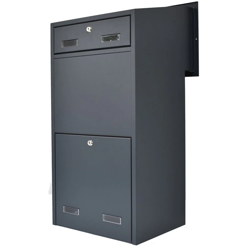 Outdoor Parcel Box for Gates & Fences – Rear Access – Sigma Stainless Steel Front - Dark Grey - Image 19