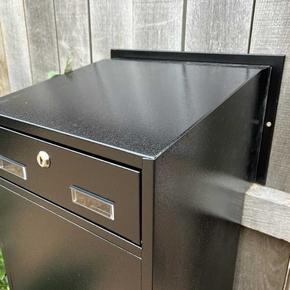 Outdoor Parcel Box for Gates & Fences – Rear Access – Sigma Stainless Steel Front - Dark Grey - Image 6