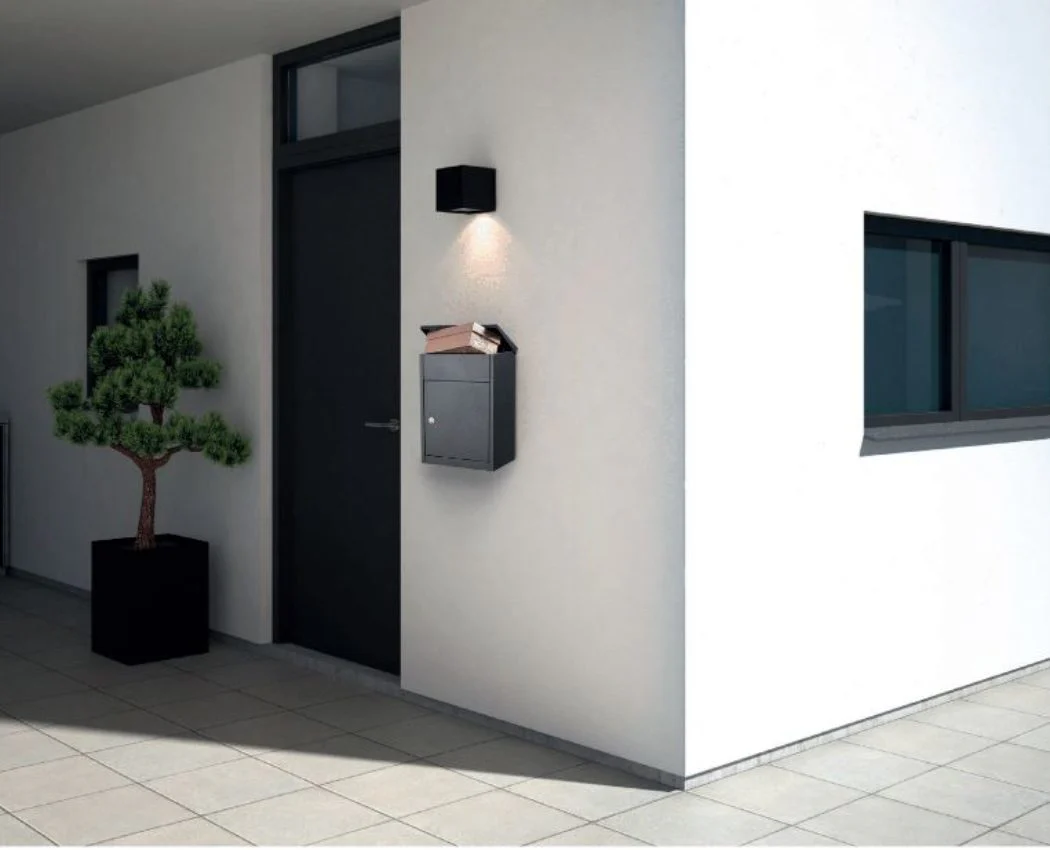 Front Access Parcel Letterbox Wall Mounted Lockable Allux 500 - Black - Image 4